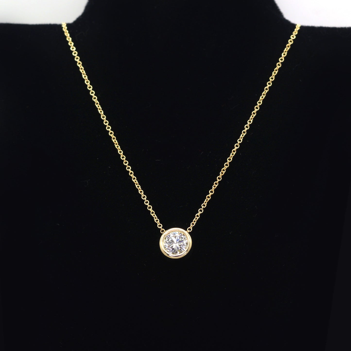 14k 1.0ct LAB GROWN DIAMOND BEZEL NECKLACE