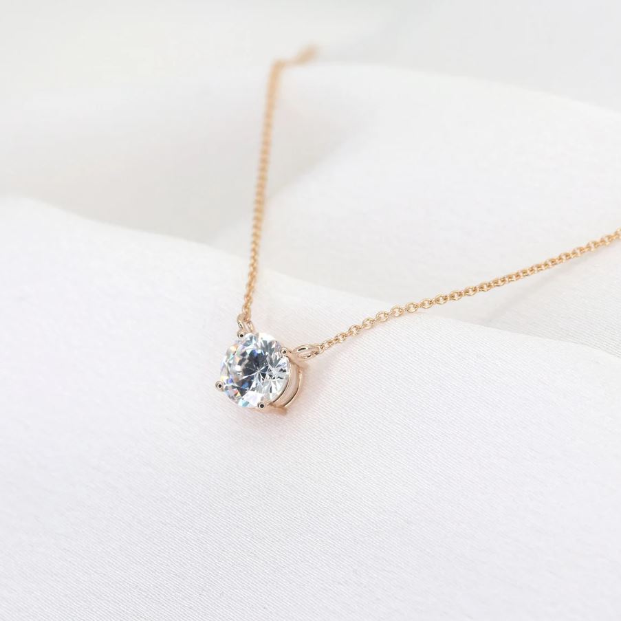 14k 1.0ct LAB GROWN DIAMOND PRONG SETTING NECKLACE