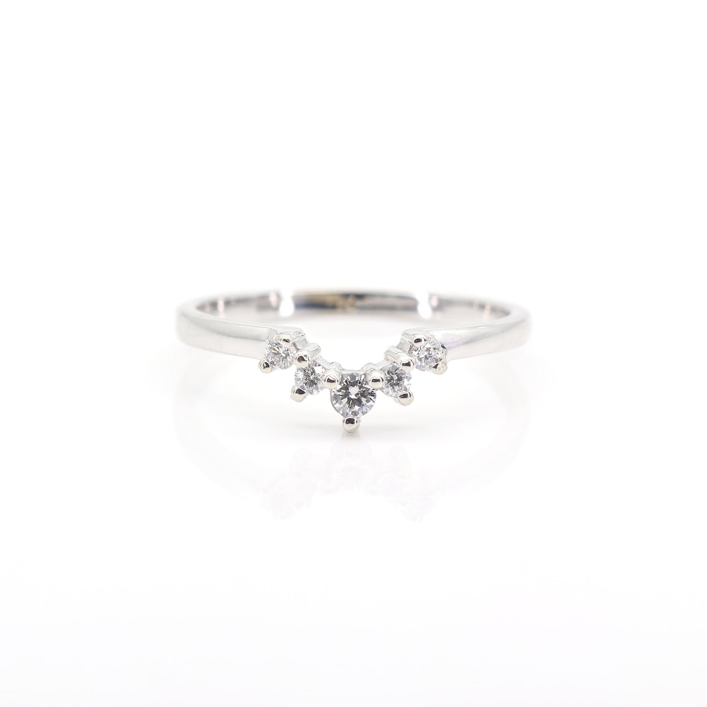 14K DIAMOND CURVED WEDDING BAND