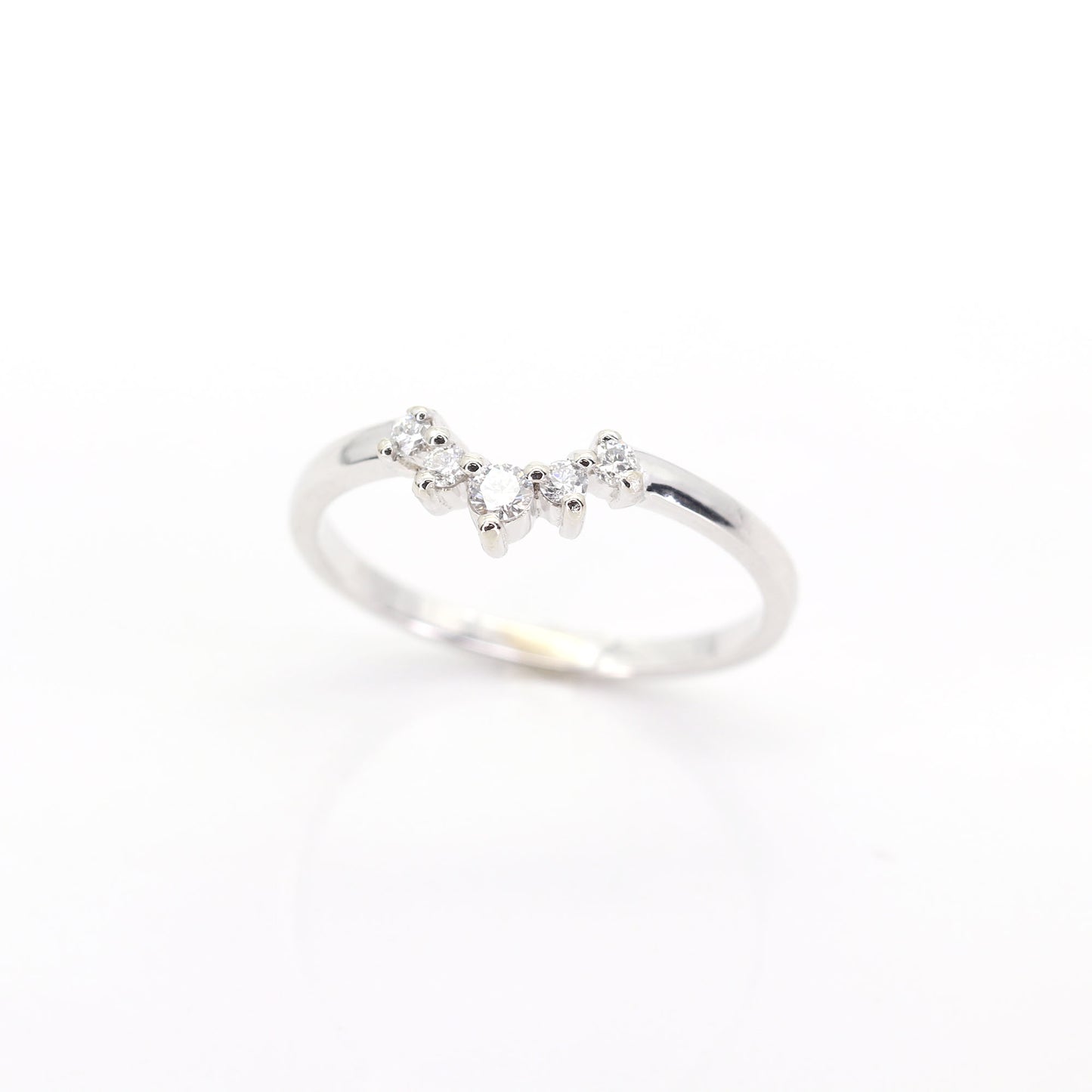 14K DIAMOND CURVED WEDDING BAND