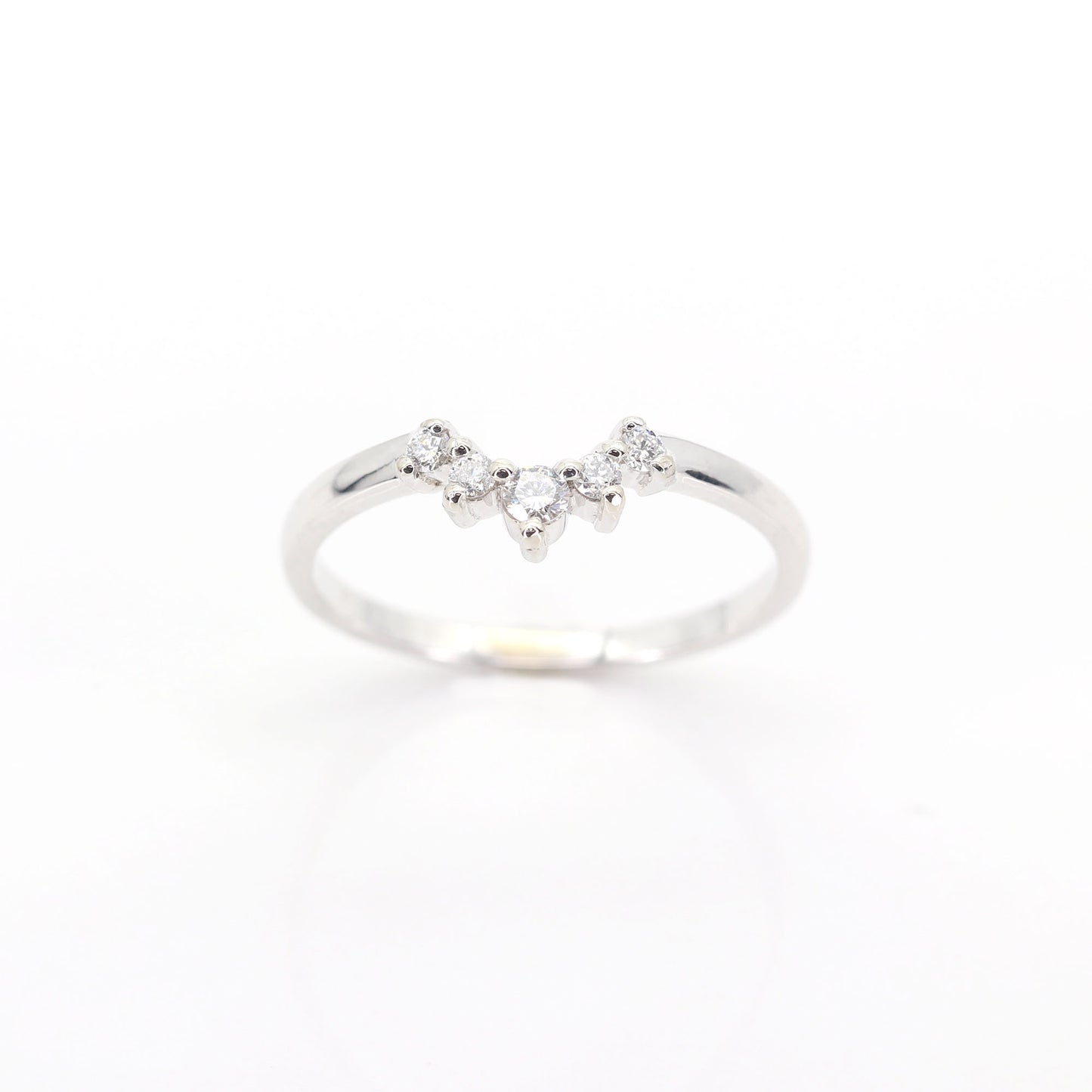 14K DIAMOND CURVED WEDDING BAND