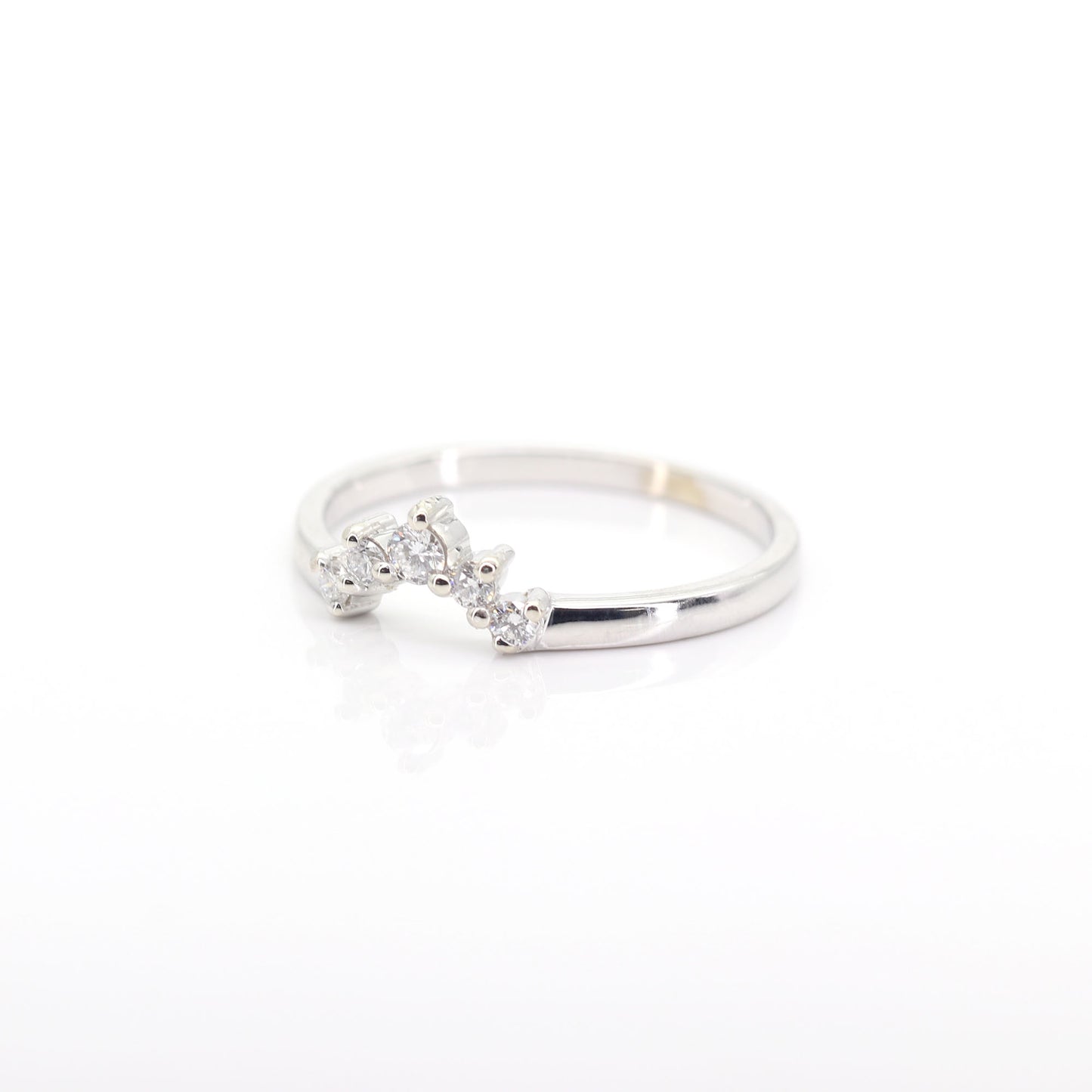 14K DIAMOND CURVED WEDDING BAND