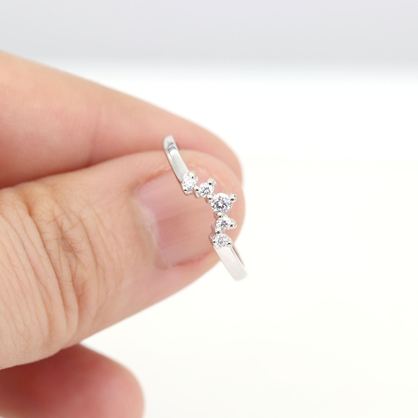 14K DIAMOND CURVED WEDDING BAND