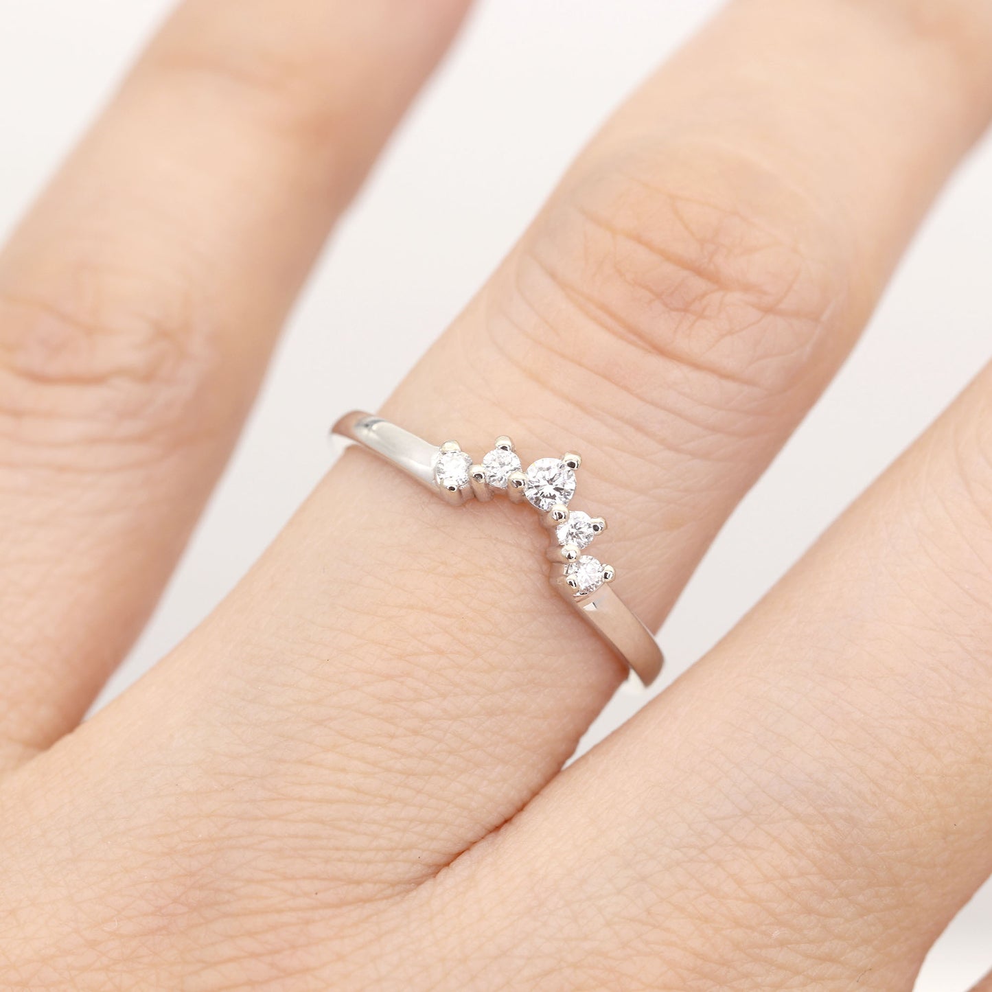 14K DIAMOND CURVED WEDDING BAND
