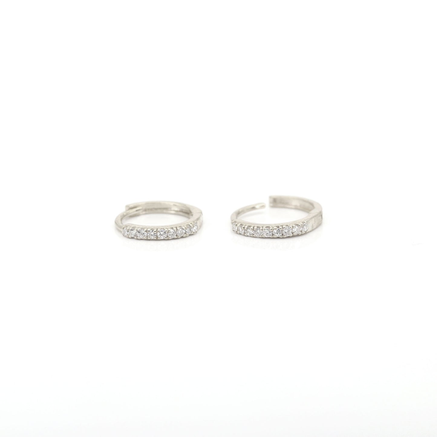 14k 9 DIAMOND TINY HOOP EARRING