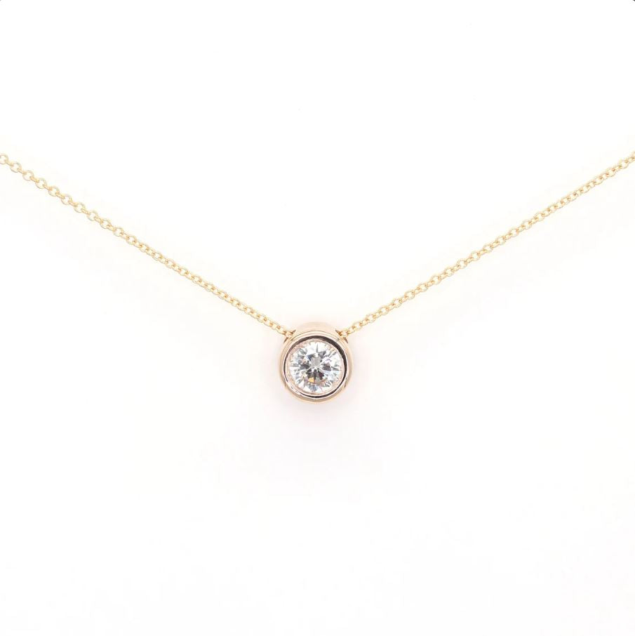 14k 0.5ct LAB GROWN DIAMOND BEZEL NECKLACE