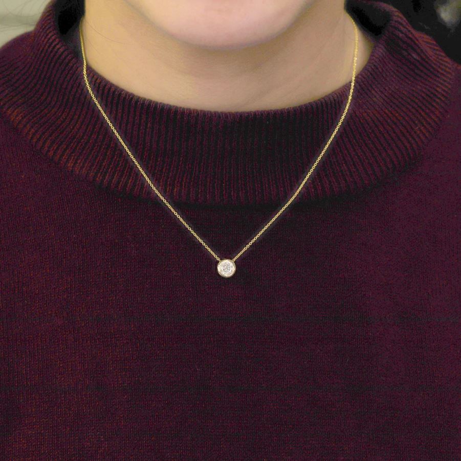 14k 0.5ct LAB GROWN DIAMOND BEZEL NECKLACE