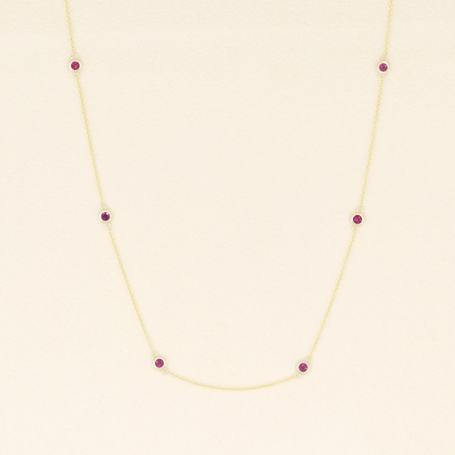 14K 6 RUBY BY THE YARD NECKLACE