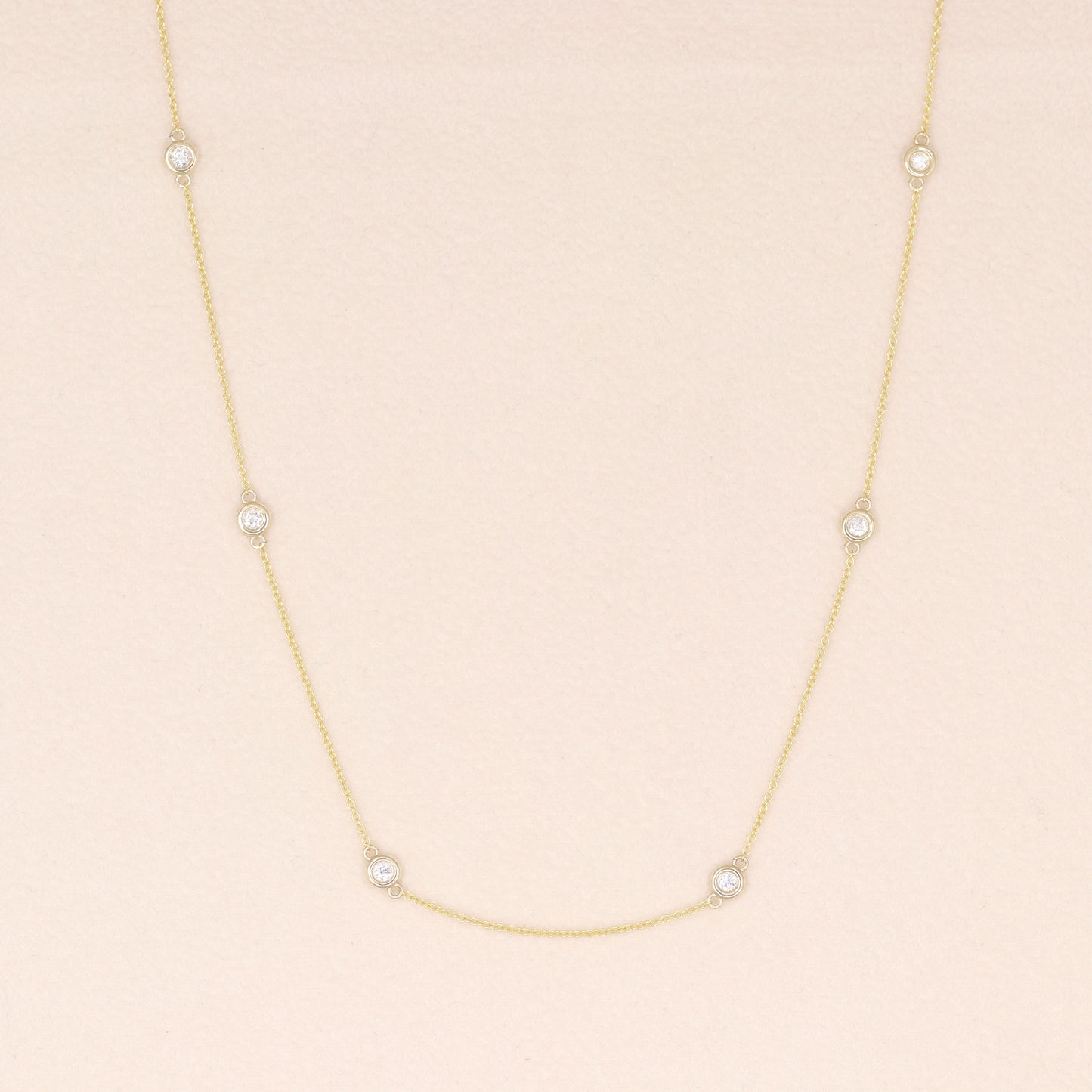 14K 6 DIAMOND BY THE YARD GOLD NECKLACE