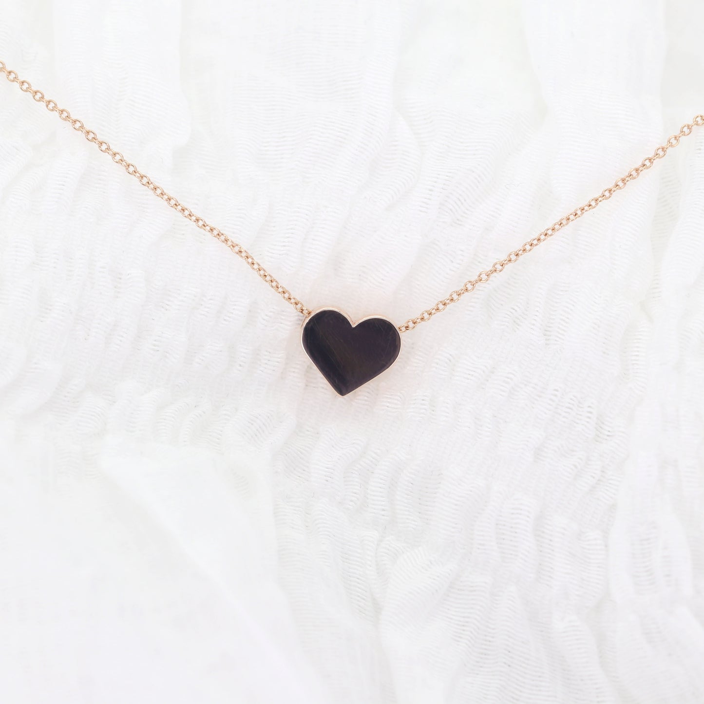 14K 8MM HEART NECKLACE