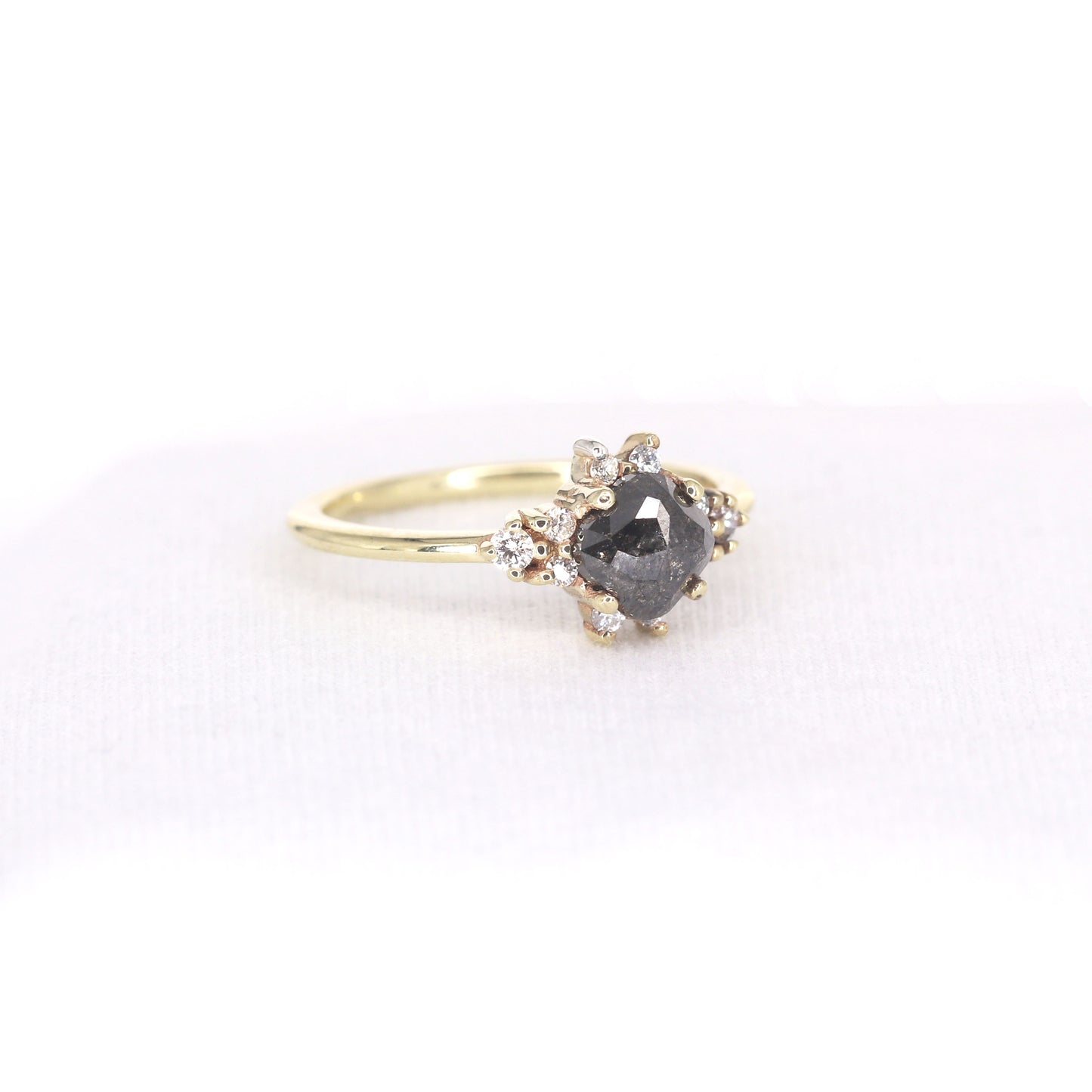 14K 1.16ct SALT AND PEPPER DIAMOND RING