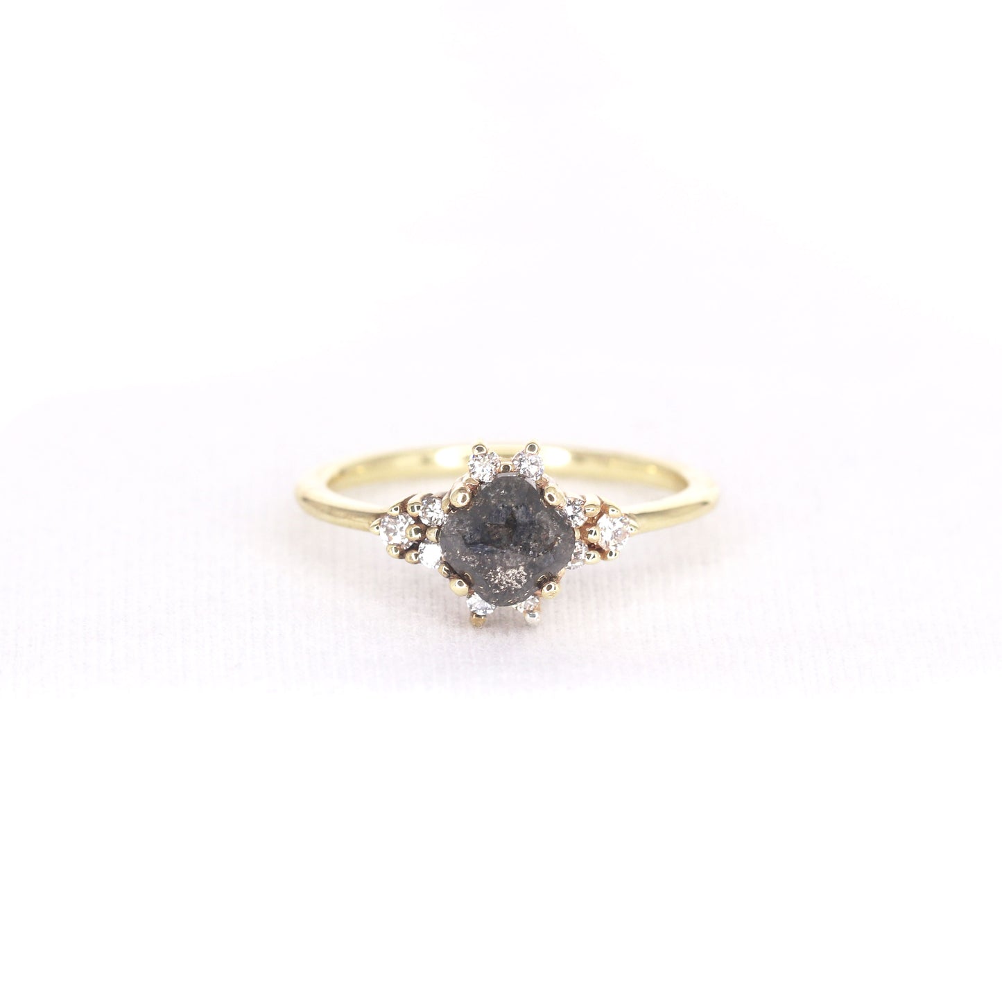 14K 1.16ct SALT AND PEPPER DIAMOND RING