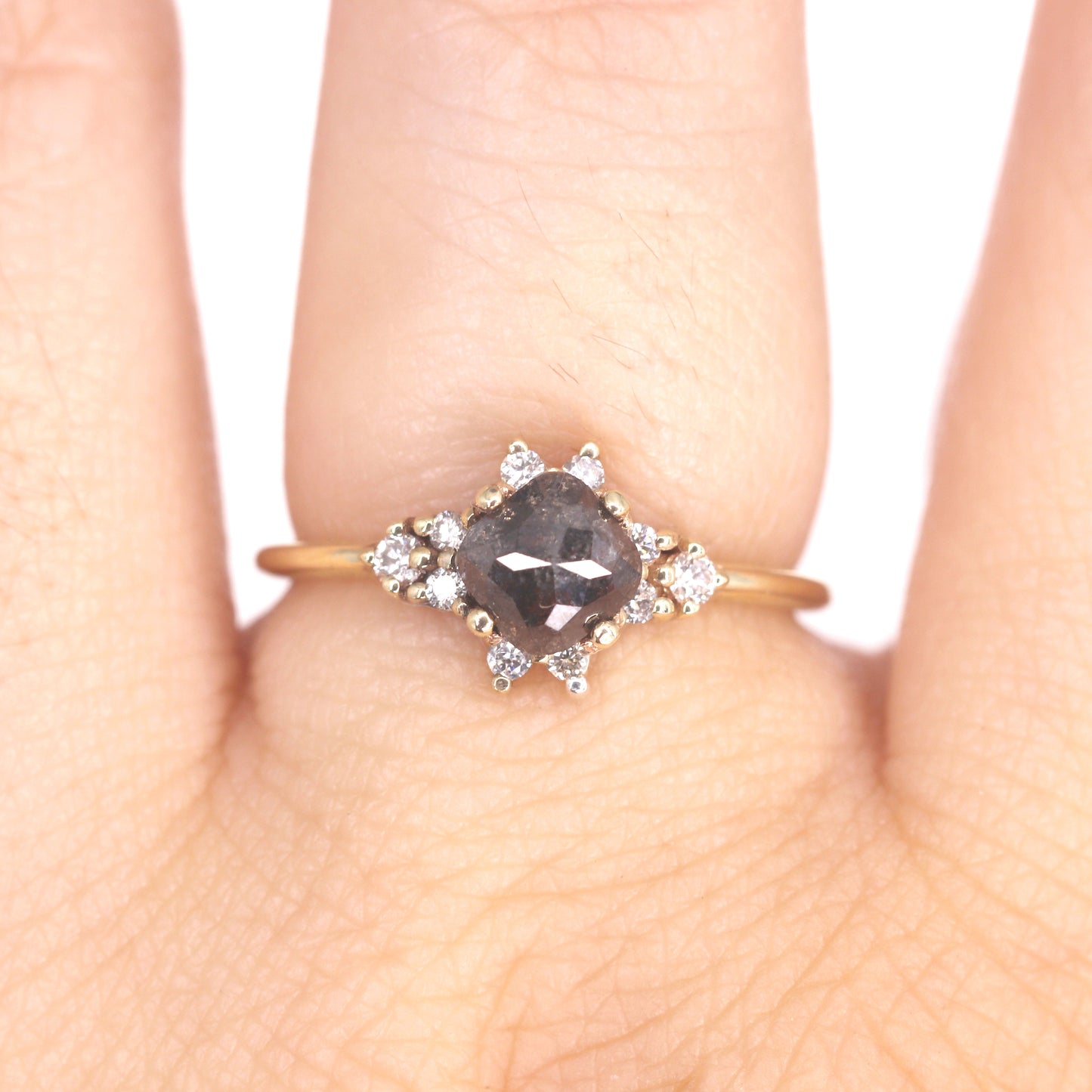 14K 1.16ct SALT AND PEPPER DIAMOND RING