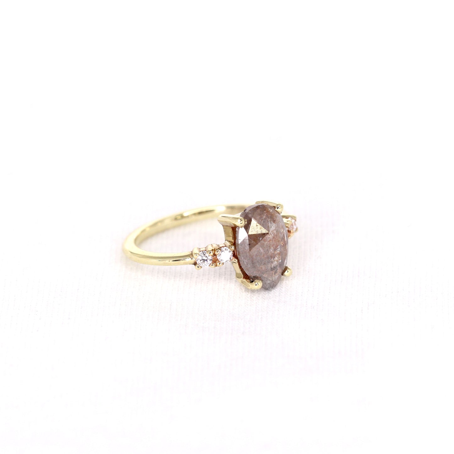 14K 1.84ct SALT AND PEPPER DIAMOND RING