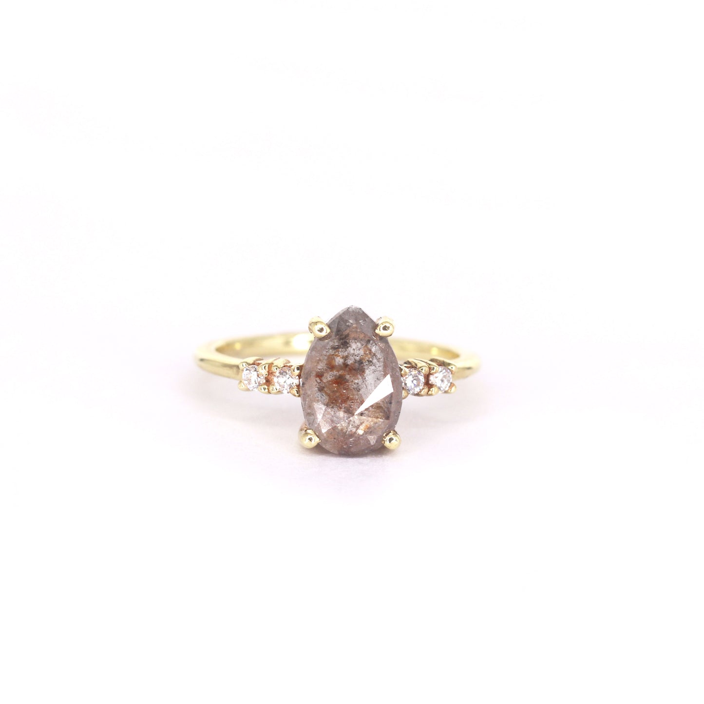 14K 1.84ct SALT AND PEPPER DIAMOND RING