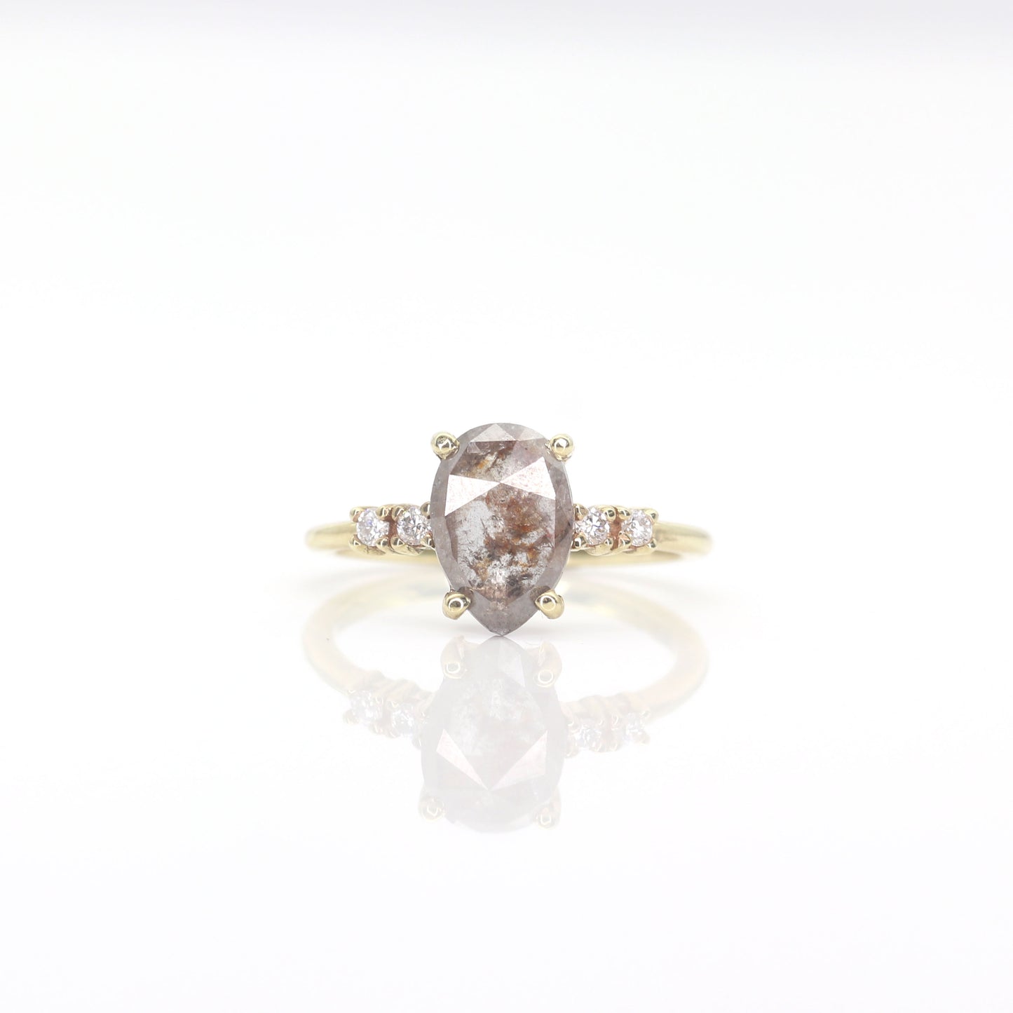 14K 1.84ct SALT AND PEPPER DIAMOND RING