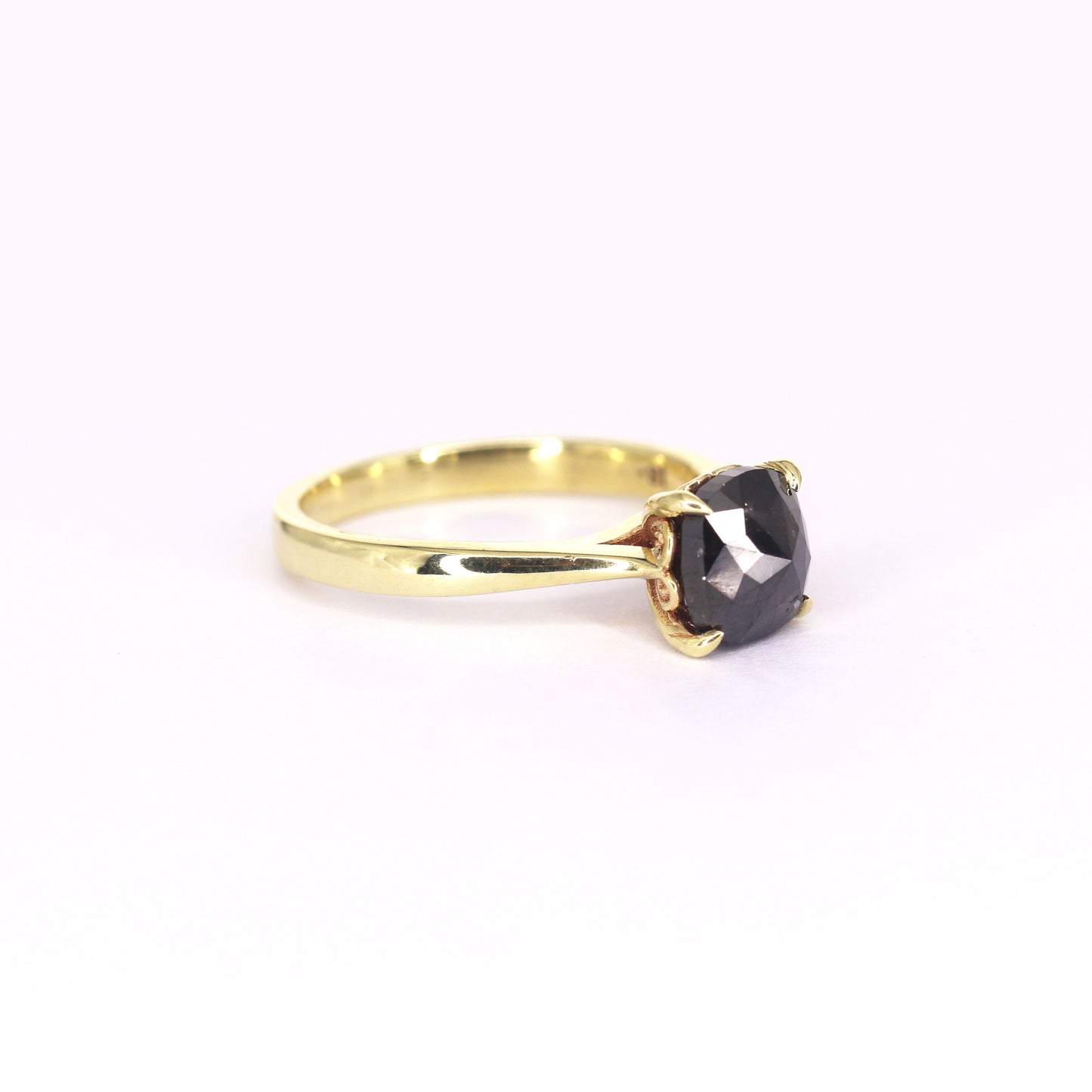14K 1.71ct SALT AND PEPPER SOLITAIRE ENGAGEMENT RING