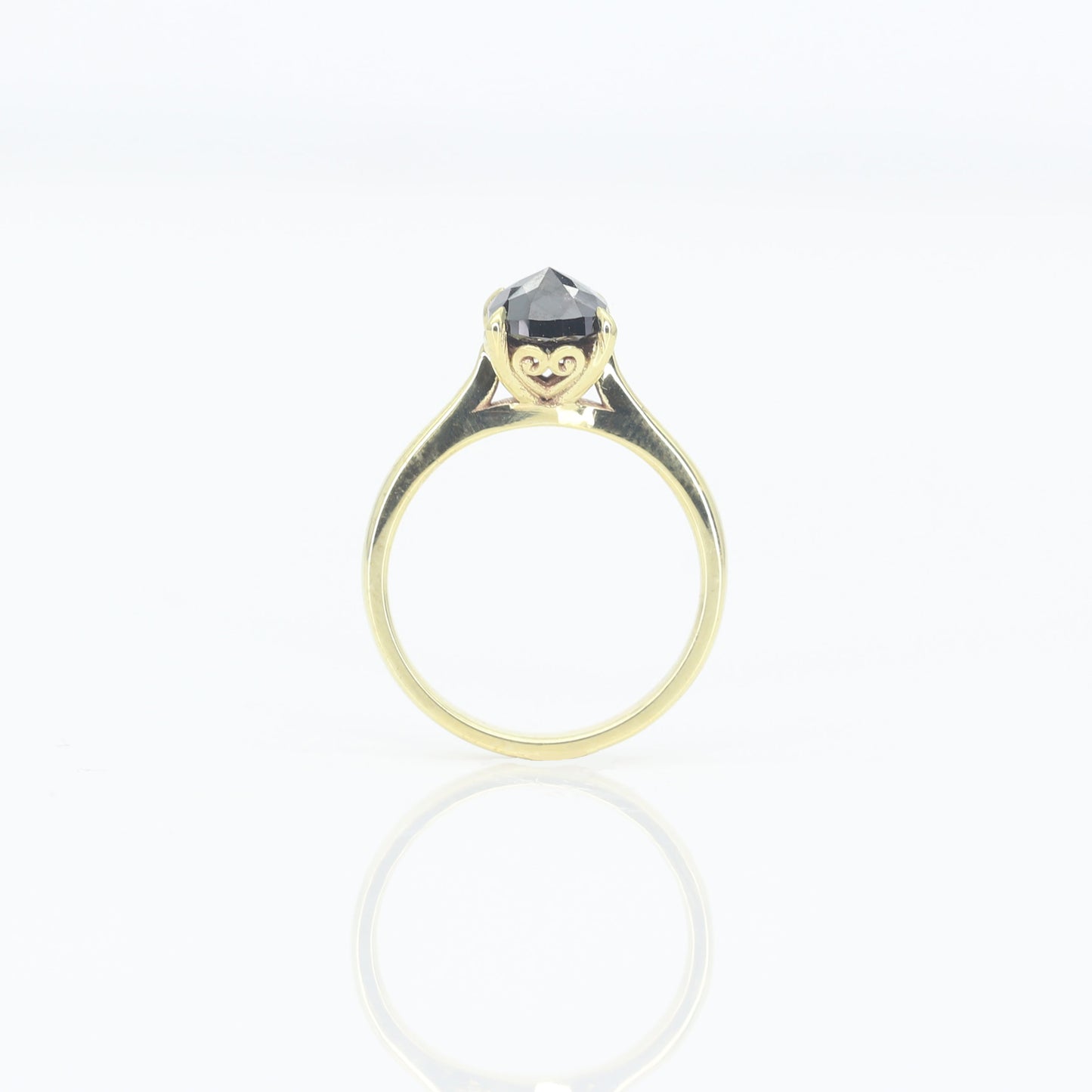 14K 1.71ct SALT AND PEPPER SOLITAIRE ENGAGEMENT RING