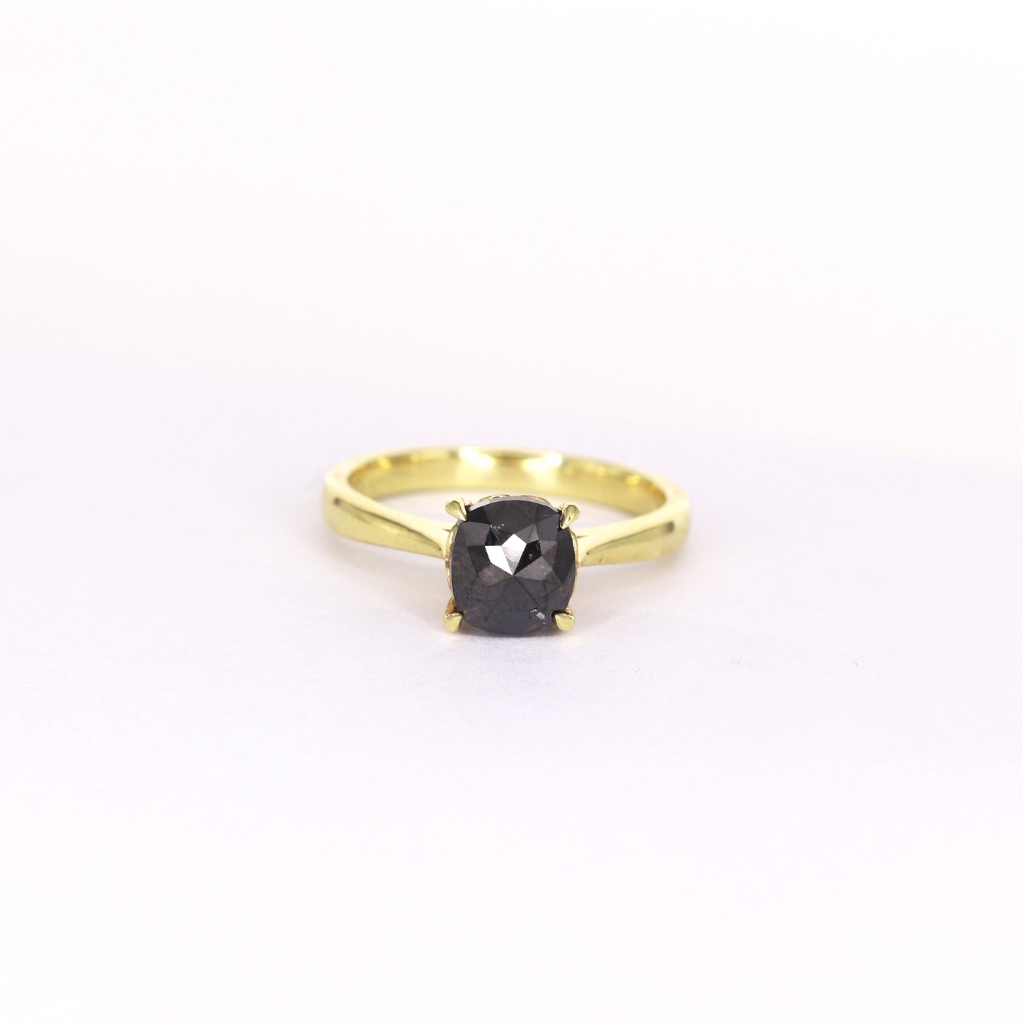 14K 1.71ct SALT AND PEPPER SOLITAIRE ENGAGEMENT RING