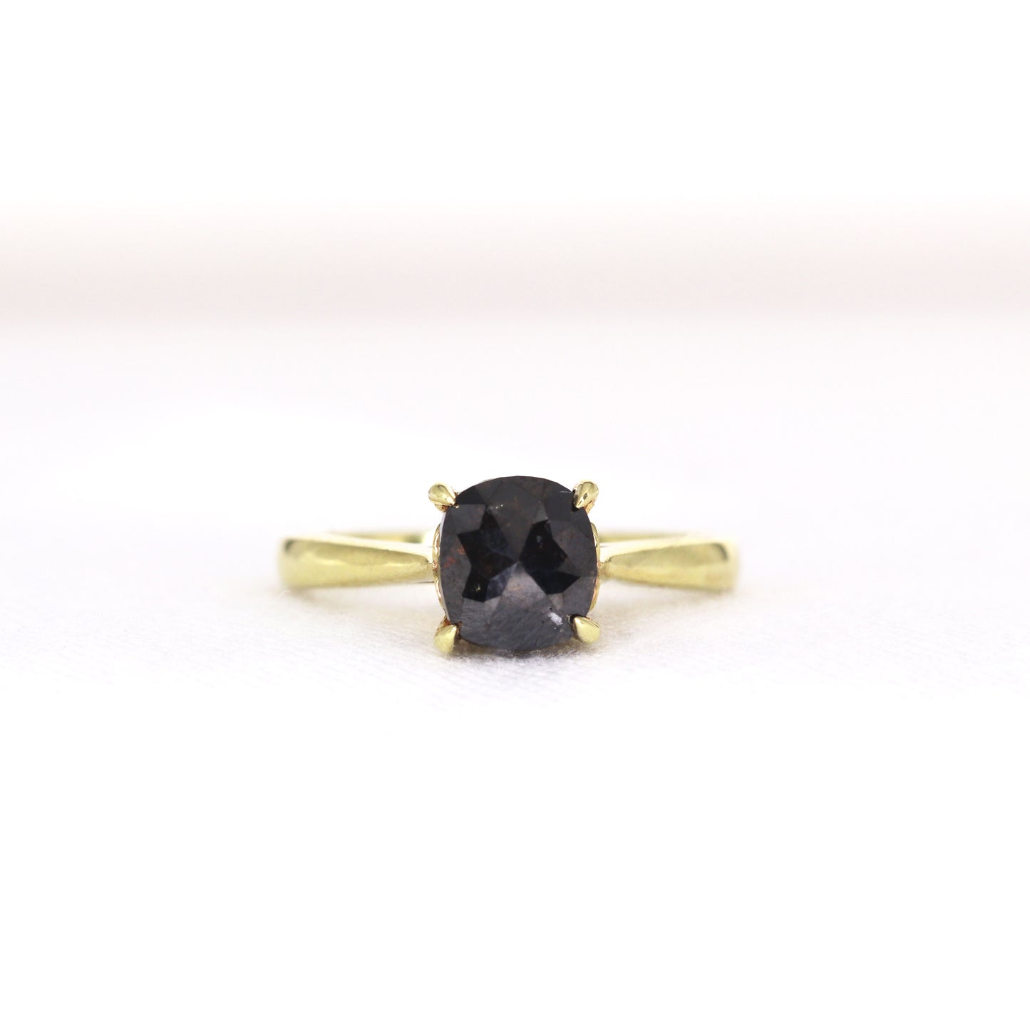 14K 1.71ct SALT AND PEPPER SOLITAIRE ENGAGEMENT RING