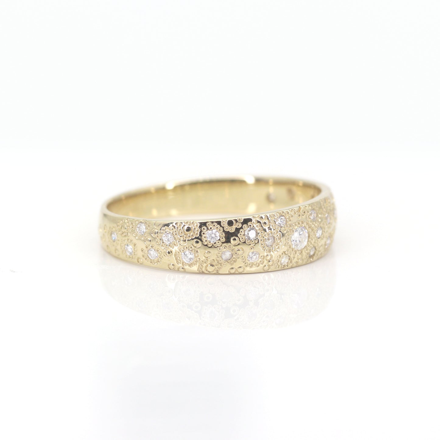 14K ROUND DIAMOND STARDUST BAND