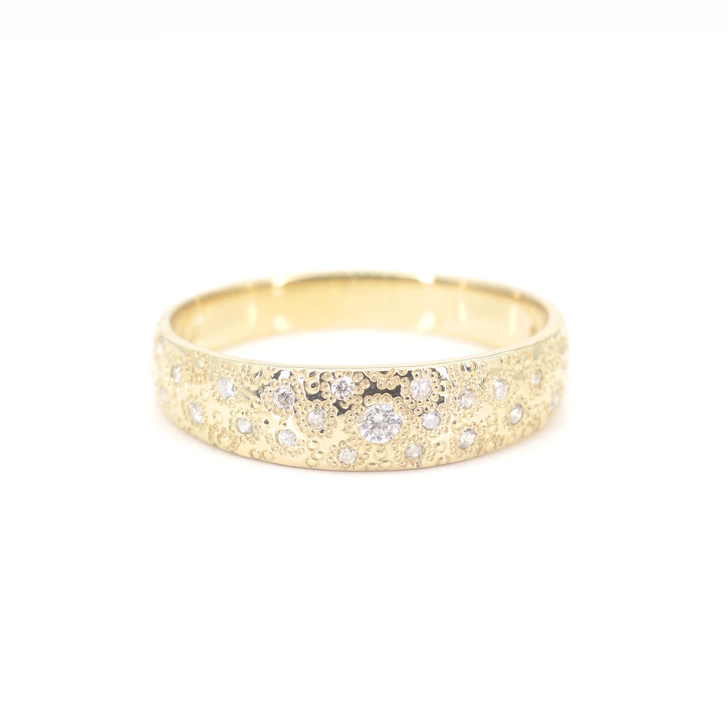 14K ROUND DIAMOND STARDUST BAND