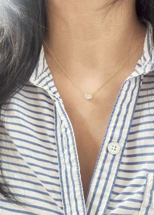 14K 0.5ct Lab Grown Diamond Bezel Necklace