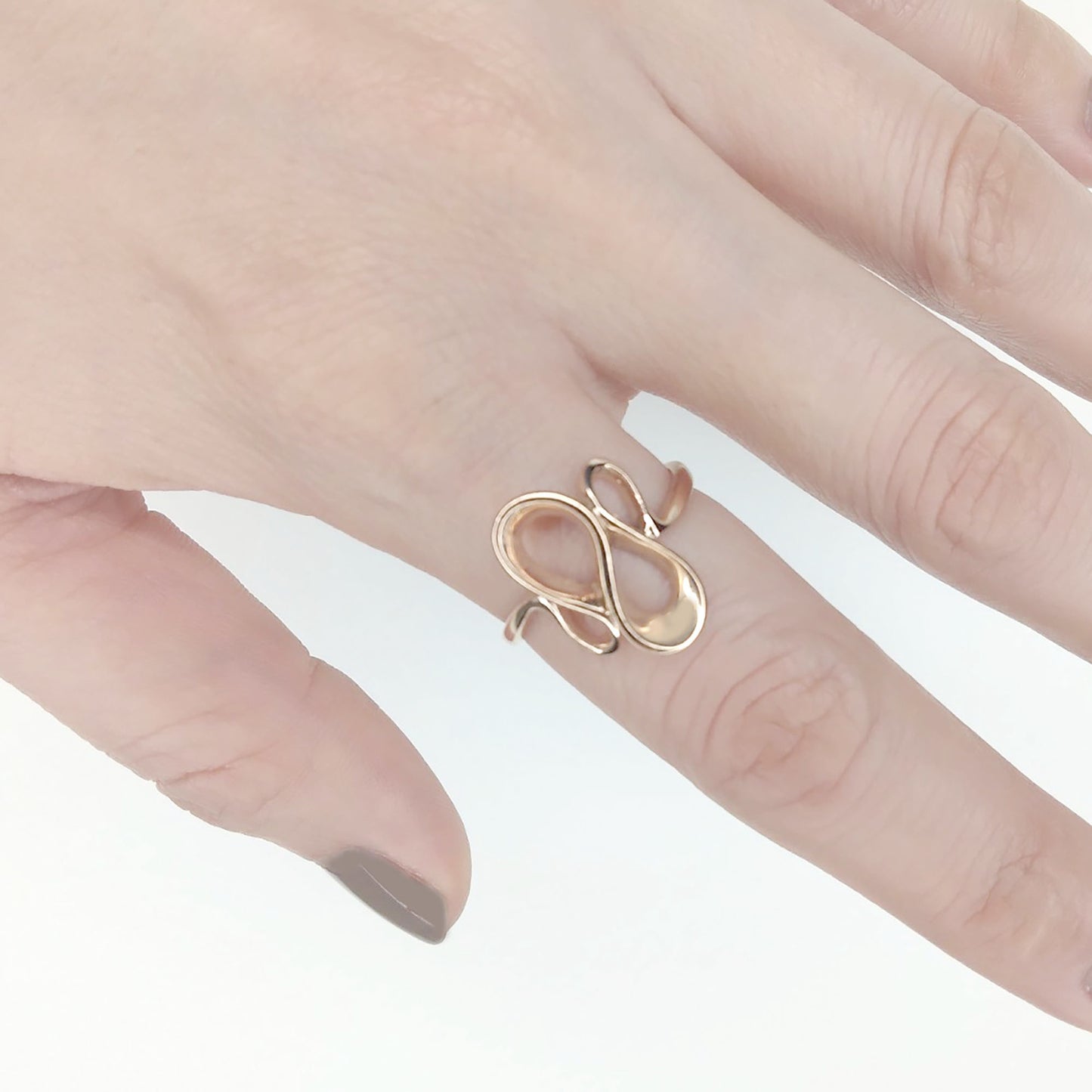 14K BIG CURVED FREEFORM BAND
