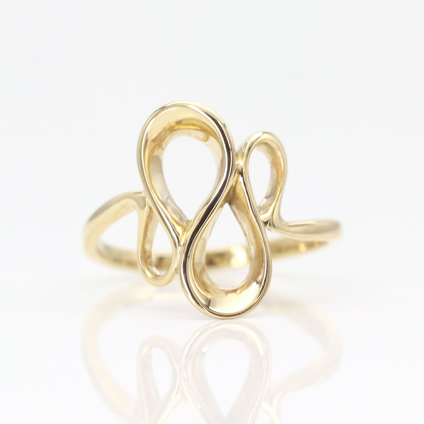 14K BIG CURVED FREEFORM BAND