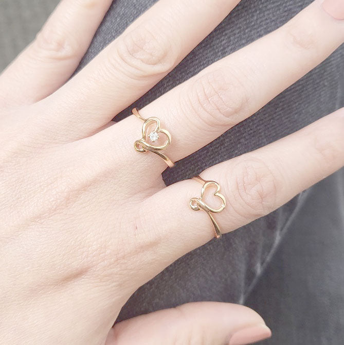 14K HEART SILHOUETTE BAND