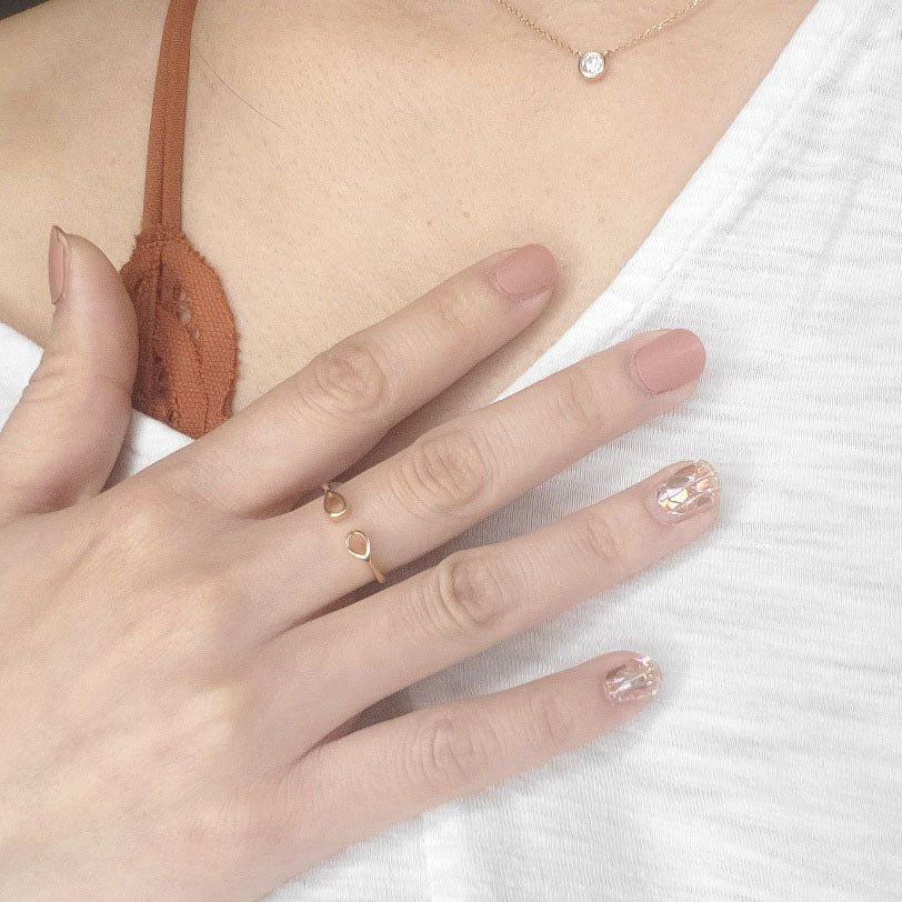 14K DOUBLE WATER DROP OPEN BAND