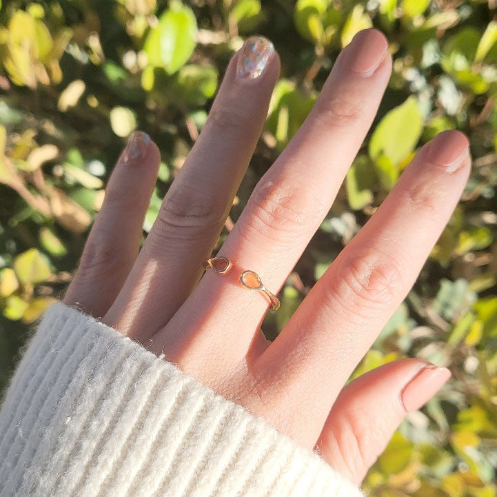 14K DOUBLE WATER DROP OPEN BAND