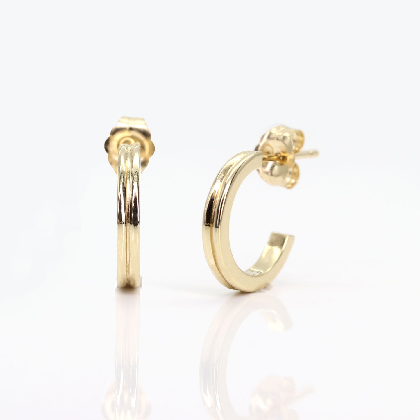 14K VERTICAL OPEN BACK HOOP EARRING (BIG VERSION)