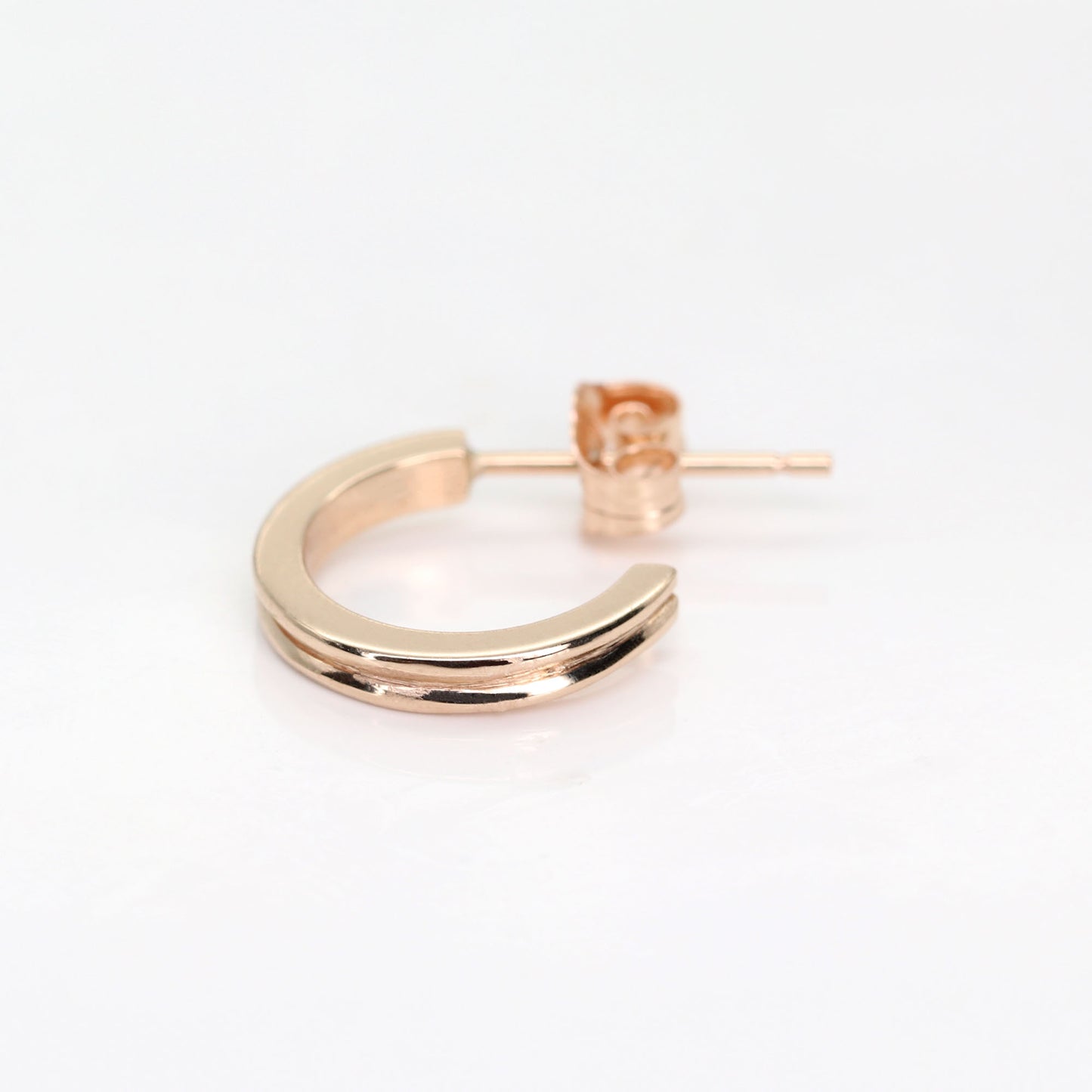 14K VERTICAL OPEN BACK HOOP EARRING (BIG VERSION)