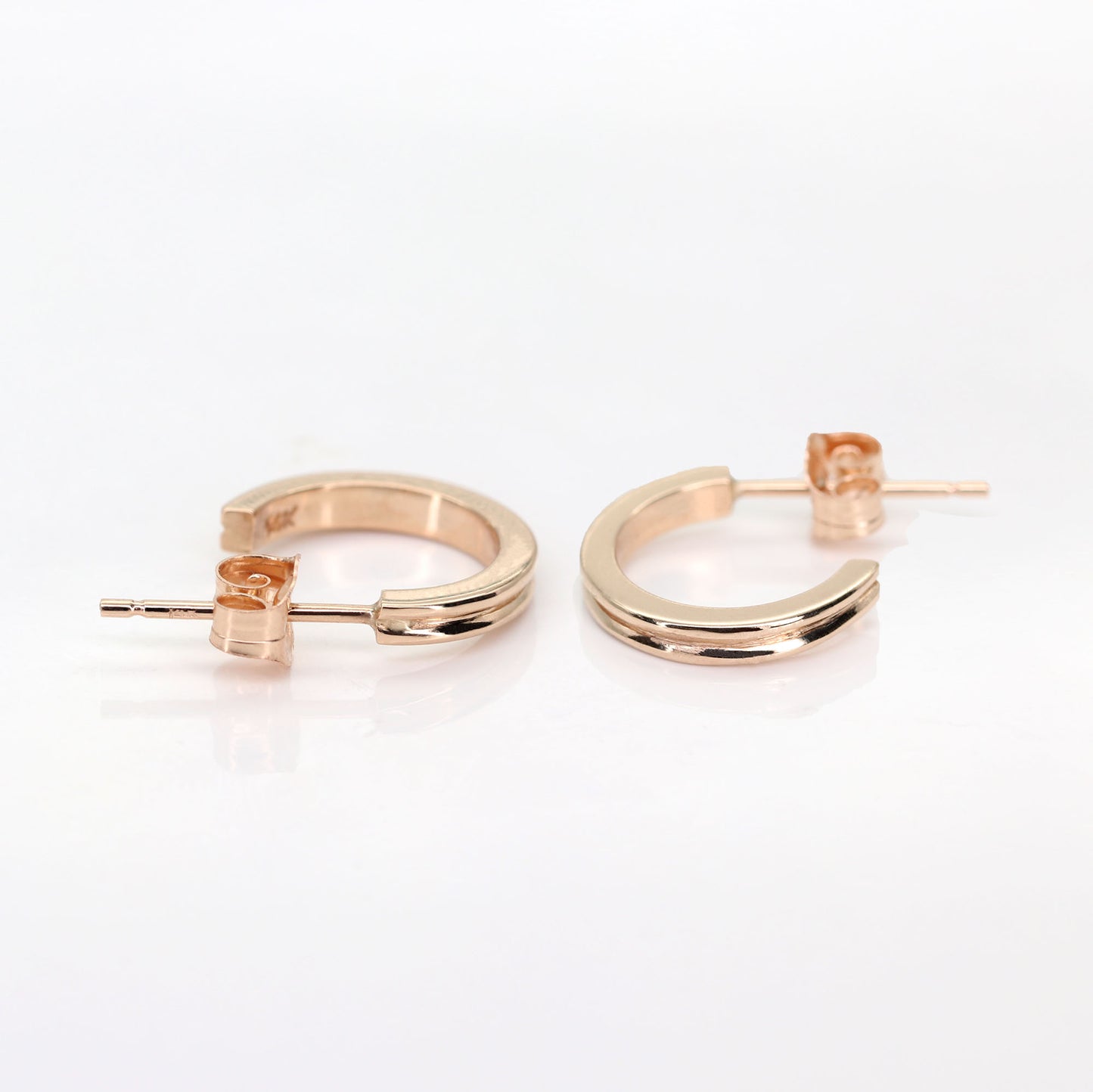 14K VERTICAL OPEN BACK HOOP EARRING (BIG VERSION)