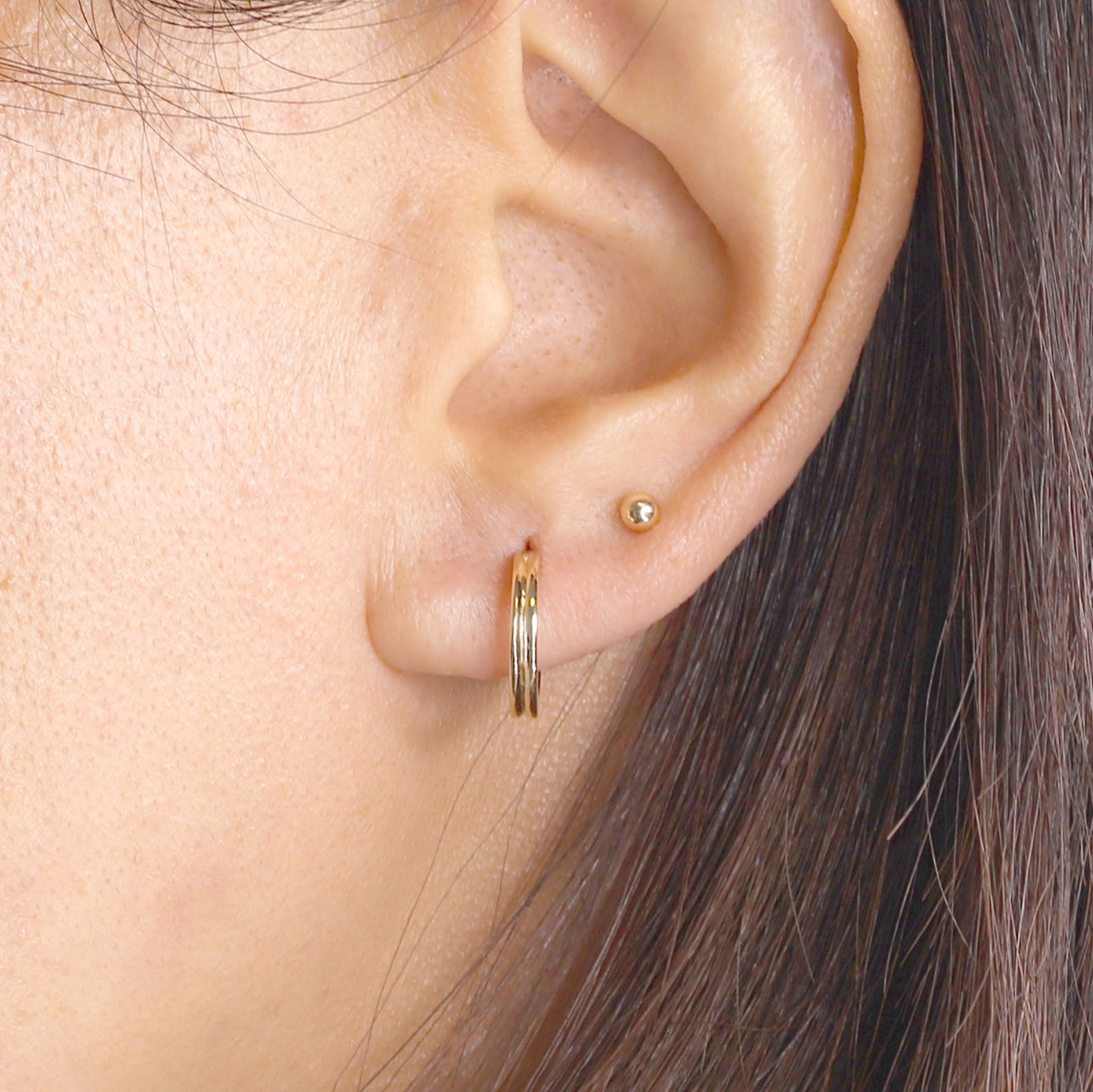 14K VERTICAL OPEN BACK HOOP EARRING (BIG VERSION)