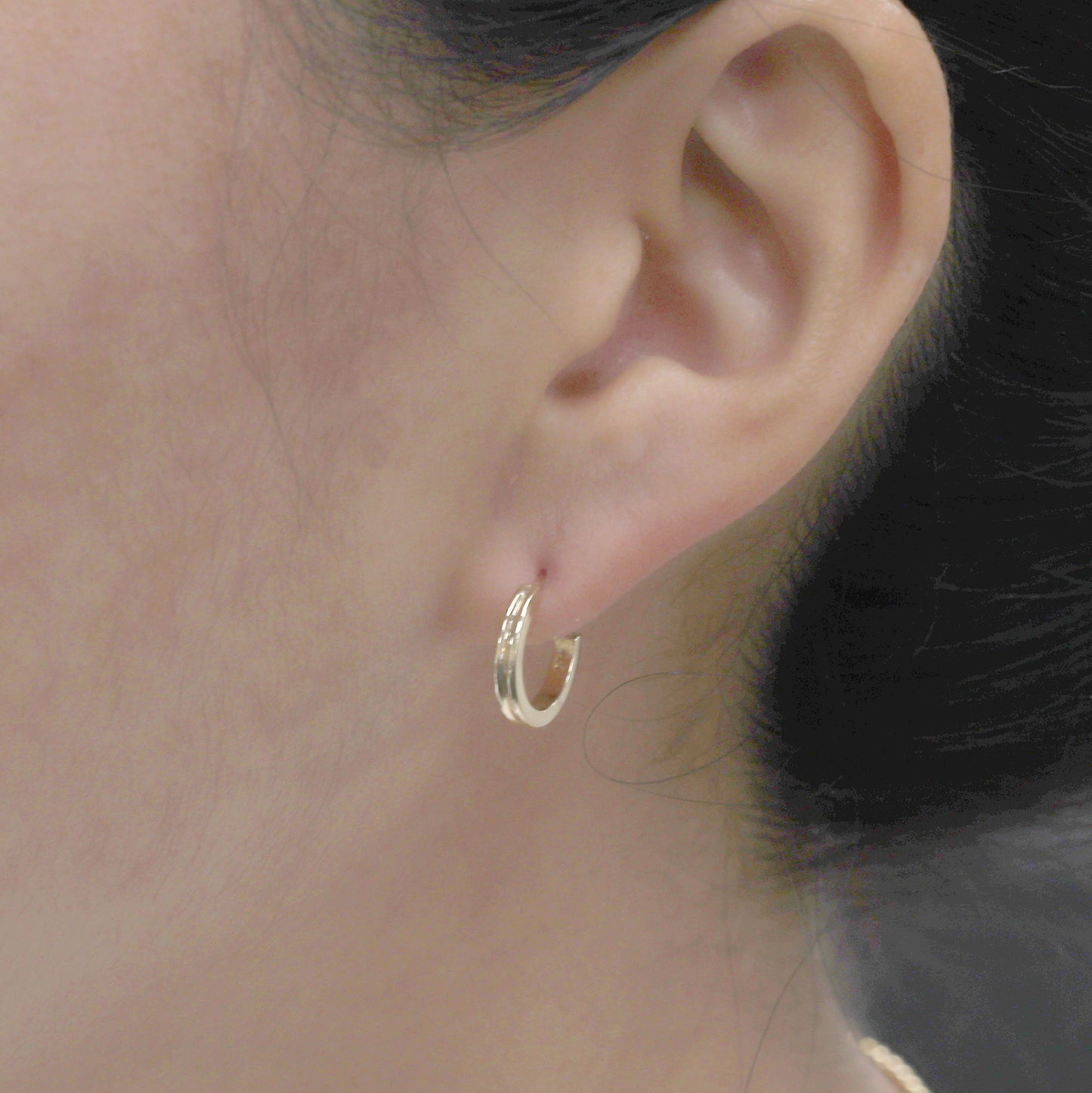 14K VERTICAL OPEN BACK HOOP EARRING (BIG VERSION)