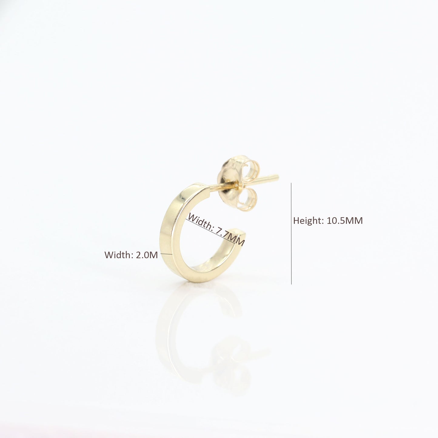 14K OPEN BACK HOOP EARRING