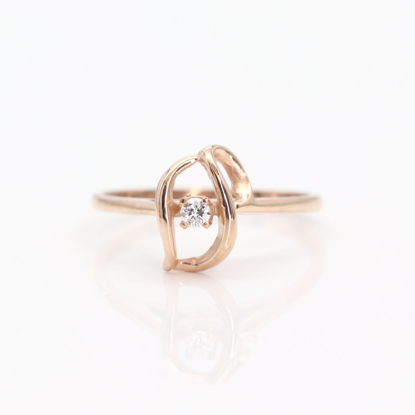 14K DIAMOND FREEFORM RING