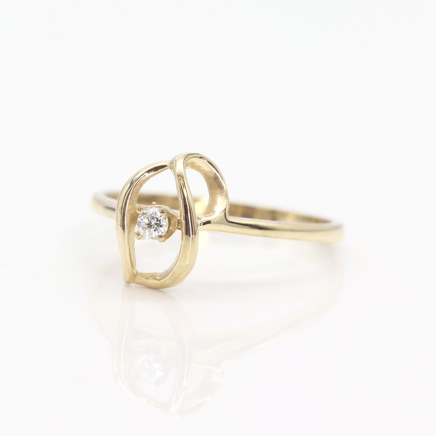14K DIAMOND FREEFORM RING
