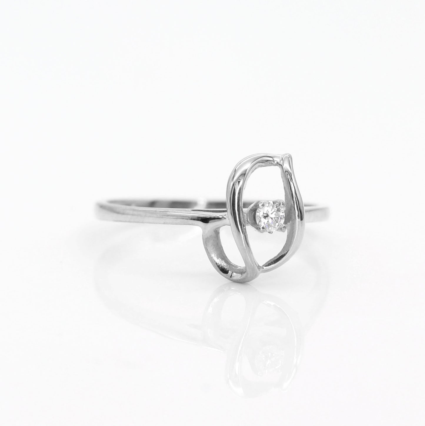 14K DIAMOND FREEFORM RING