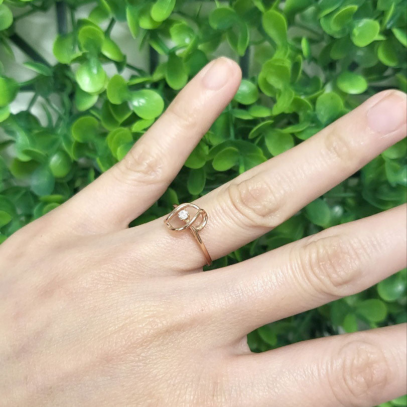 14K DIAMOND FREEFORM RING