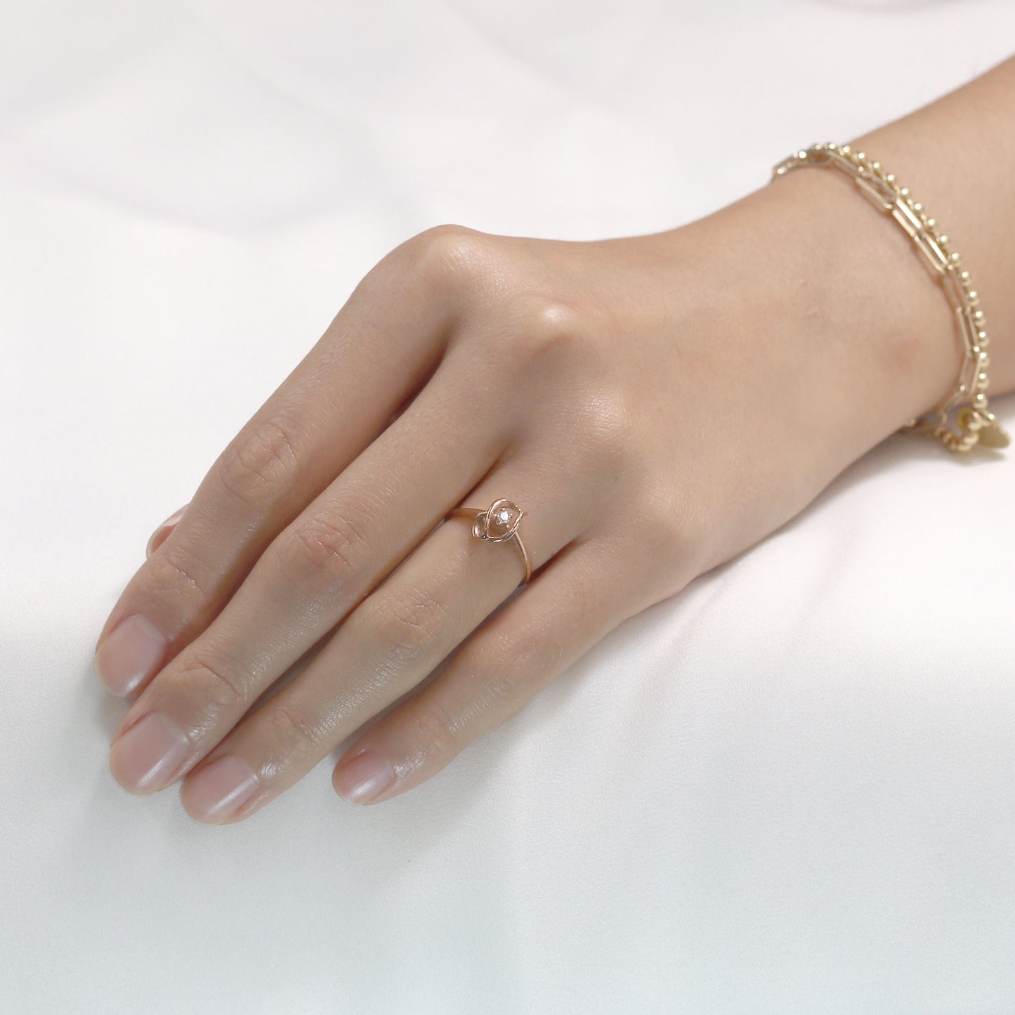 14K DIAMOND FREEFORM RING