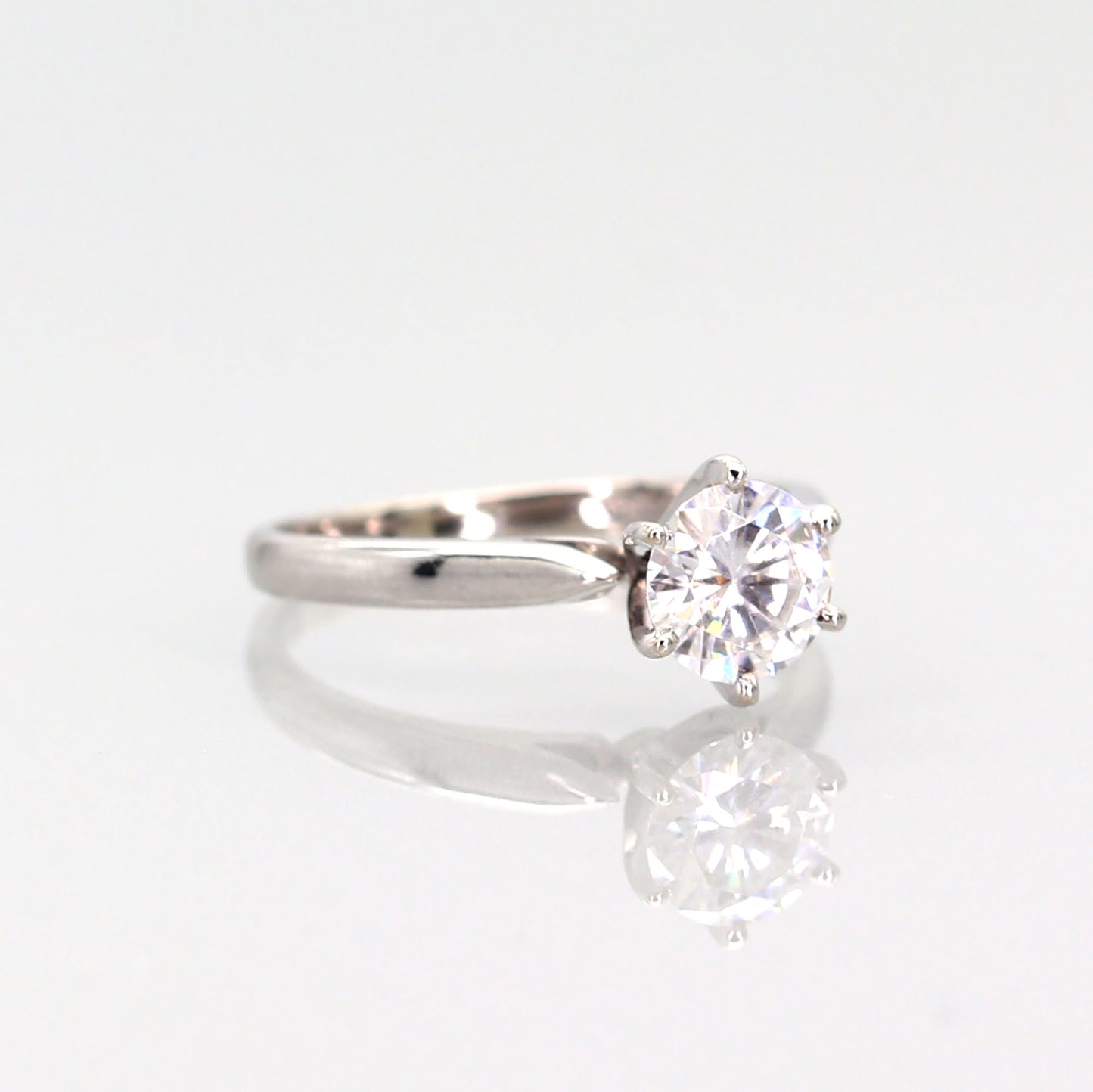 14K WHITE GOLD 1CT MOISSANITE SOLITAIRE RING