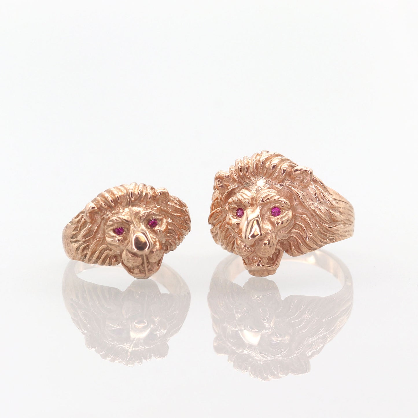 14K RUBY LION HEAD BAND