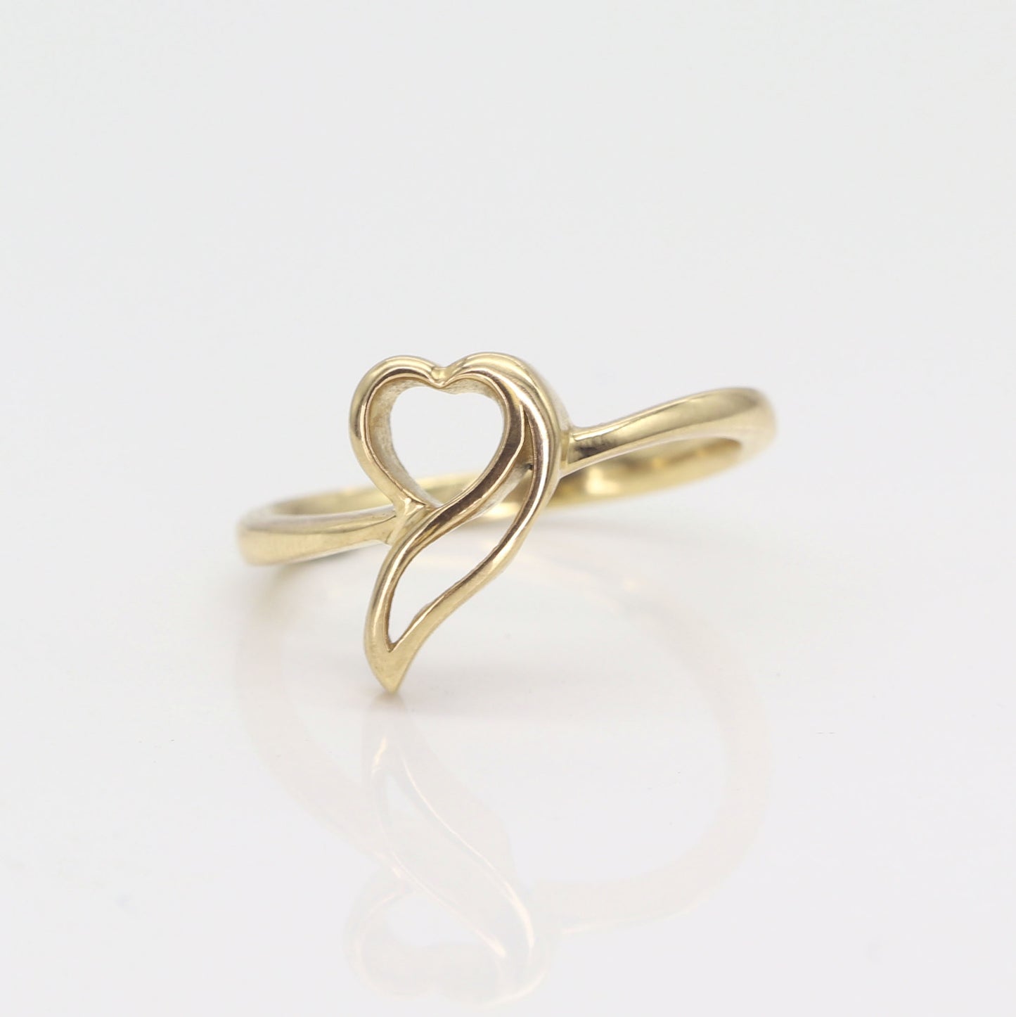 14K HEART LEAF BAND