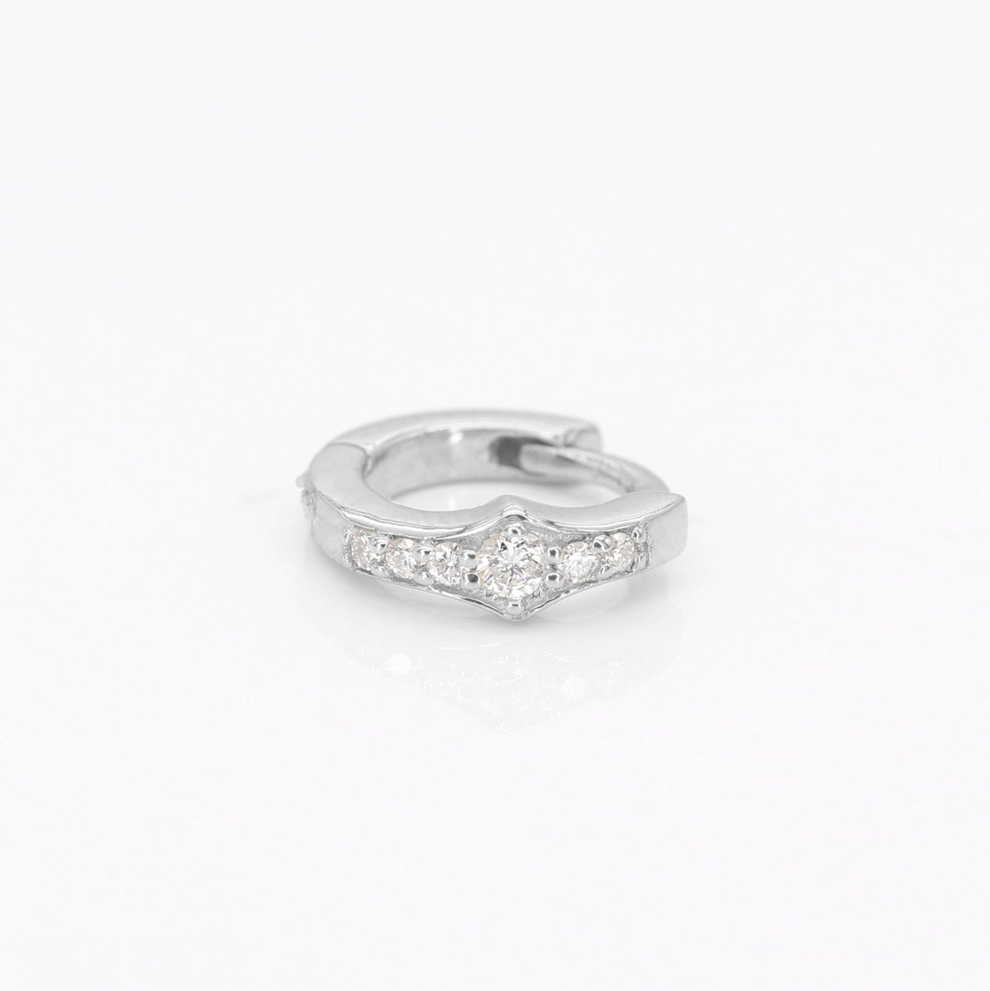 14K DIAMOND TINY HOOP EARRING
