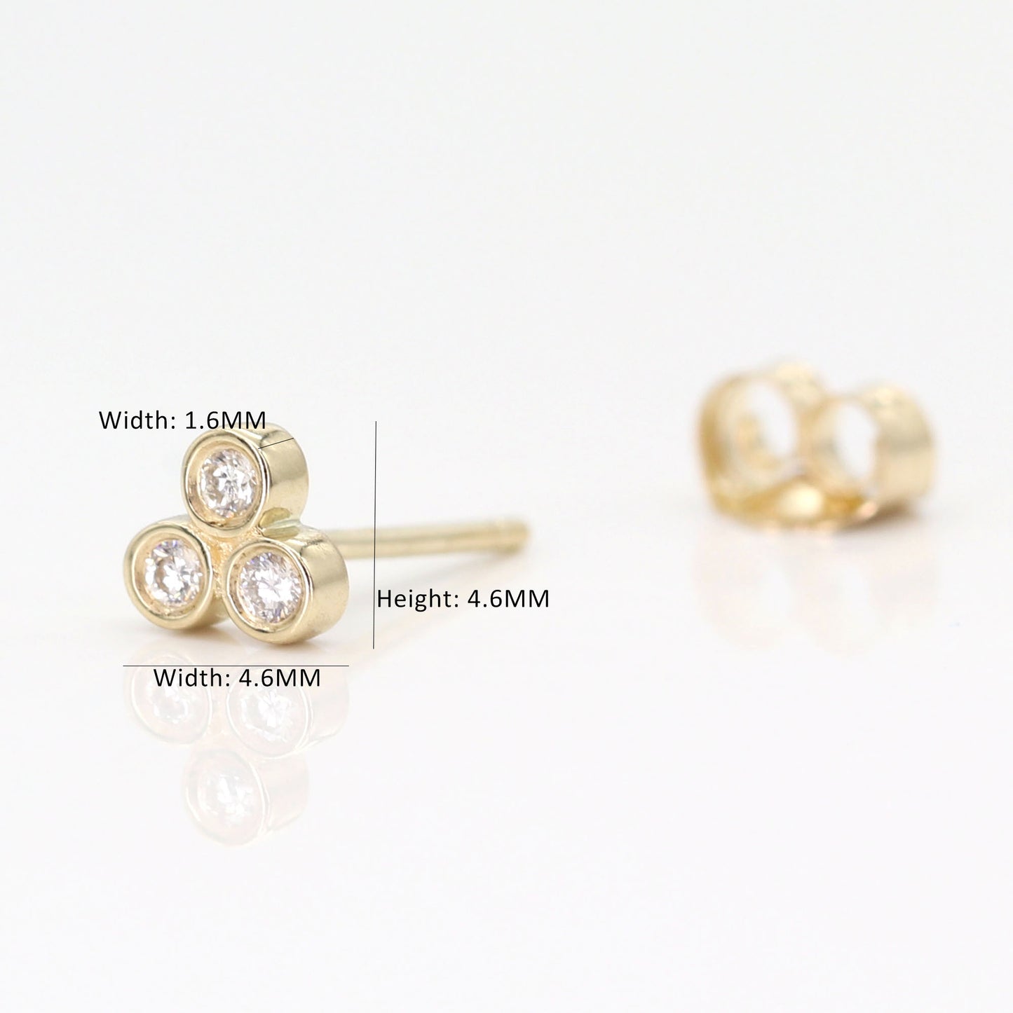 14K DIAMOND BEZEL TINY STUD EARRING