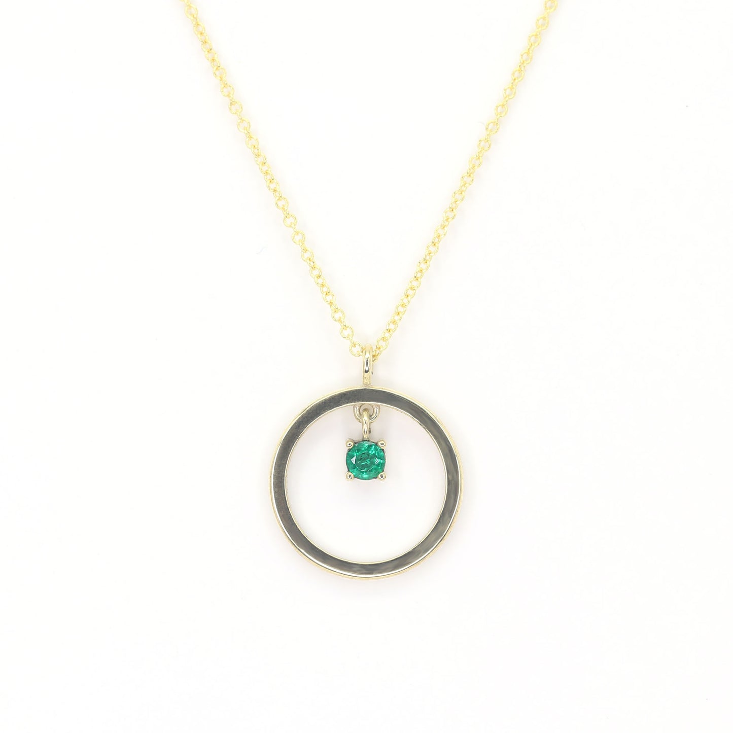 14K BIRTHSTONE CIRCLE NECKLACE (CHOOSE YOUR STONE)