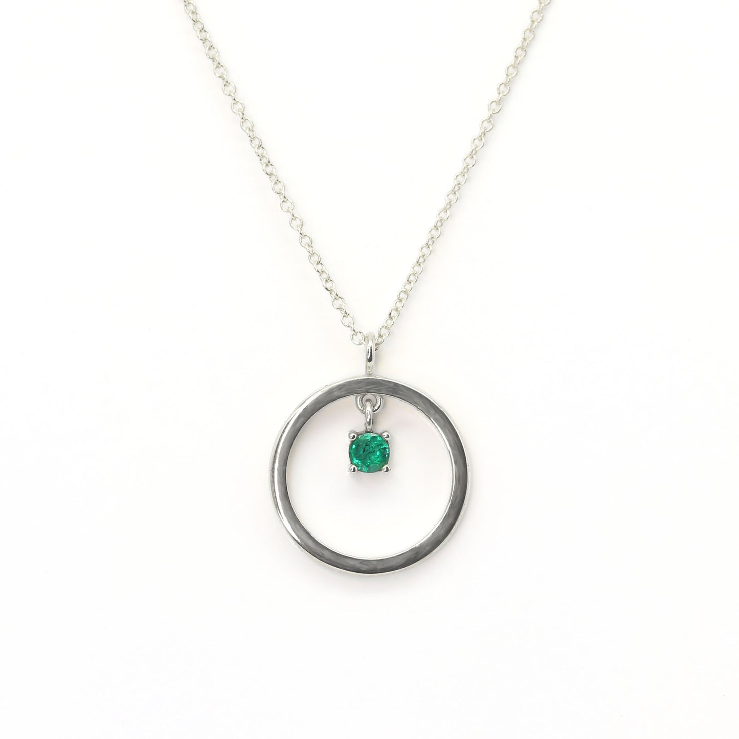 14K BIRTHSTONE CIRCLE NECKLACE (CHOOSE YOUR STONE)